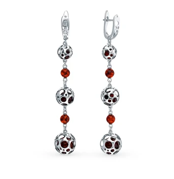 

Silver earrings with amber sunlight sample 925 test