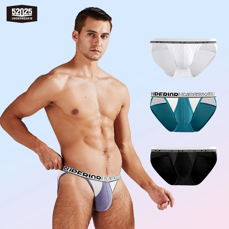 52025 Men Underwear High-cut Briefs Quick-drying Breathable Silk Mesh Pouch Underpants Sport Slips Sexy |