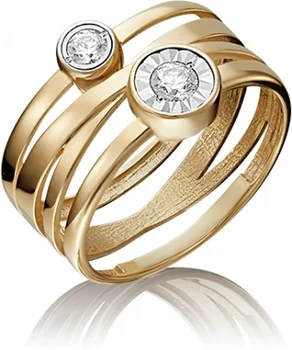 

Yuz platinum ring with Swarovski crystals made of combined gold