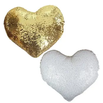 

YAS-76 Sublimation Magic Heart Pillow-Gold/White
