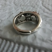 Anillo de búho de ojo de demonio de Plata de Ley 925 auténtica para mujer, chica y amantes, Animal Retro, anillo ajustable abierto, joyería llamativa, regalo