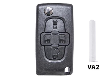

Remote Key shell 4 buttons with blade VA2 battery on without Transponder chip for Peugeot Citroen Berlingo Fiat Scudo