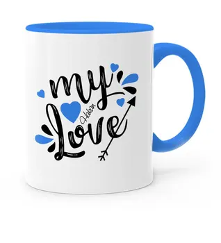 

Personalized My Love Blue Mug Cup-1