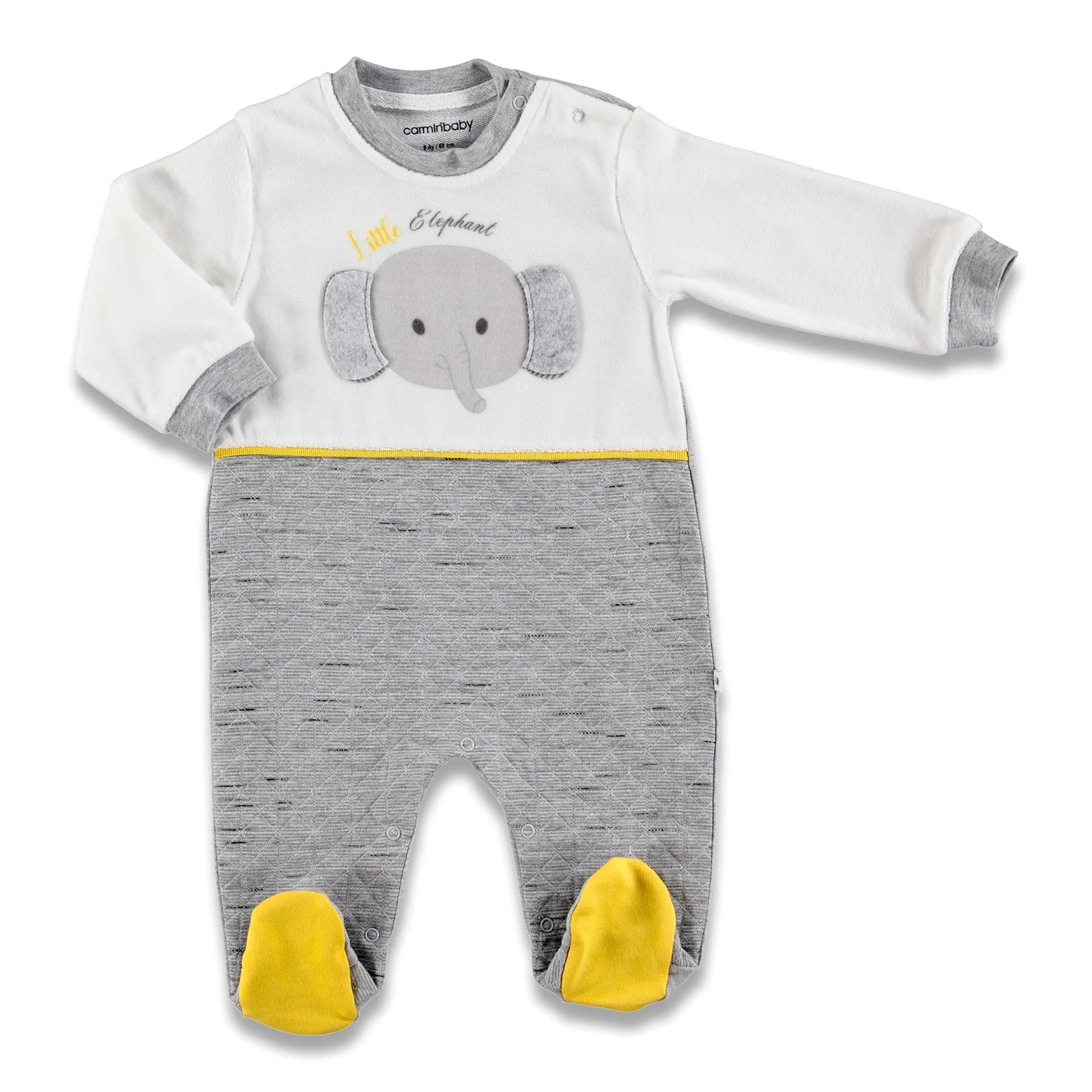 

ebebek Carmin Baby Fun Friends Quilted + Velvet Footed Romper