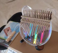 Stick Hammer Tuner Piano-Finger-Piano-Gift Kalimba-Case Thumb Acrylic Transparent 17-Key
