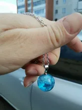 Collar con colgante de Luna y Bola de resina transparente para mujer, collar con cadena de nubes azules y blancas, regalos de joyería para niña