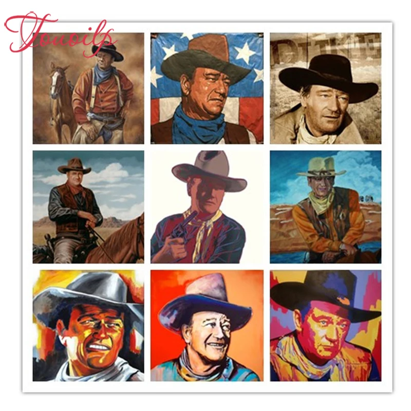 

TOUOILP Full Square/Round Drill 5D DIY Diamond Painting "John Wayne" Embroidery Cross Stitch 3D Home Decor