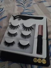 Extensiones de pestañas magnéticas, 3/5 pares de maquillaje, delineador de ojos, rizador de pestañas fácil de poner, pestañas postizas gruesas, regalo