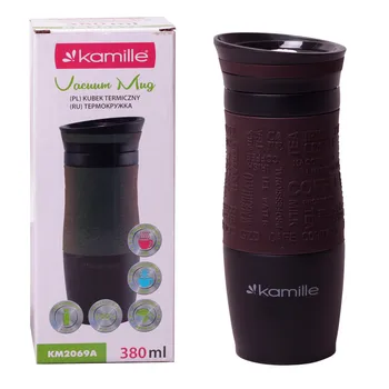 

Thermal mug 380 ml stainless steel with TPR-Kamille insert, kml-2069a