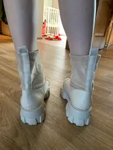 Botas de calcetín negro para mujer, zapatos góticos Punk, botines de plataforma, media blanca, novedad de 2020