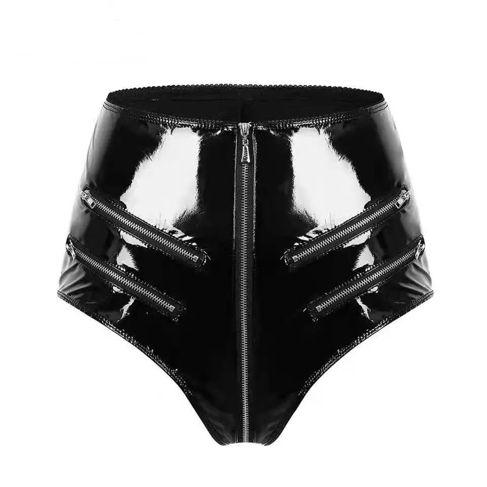 Women Crotchless Leather Short Pants women crotchless shorts