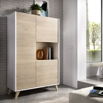 

Hall display cabinet in 3 door kit model Ness white and natural