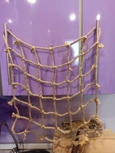 40 * 40cm Red de escalada para loros, juguete para pájaros, cuerda para columpiar, red, soporte para pájaros, hamaca de red con gancho para colgar pájaros, juguetes para masticar y morder