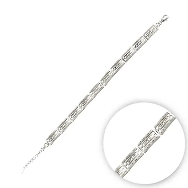 Серебряный 925 пробы браслет с цирконием