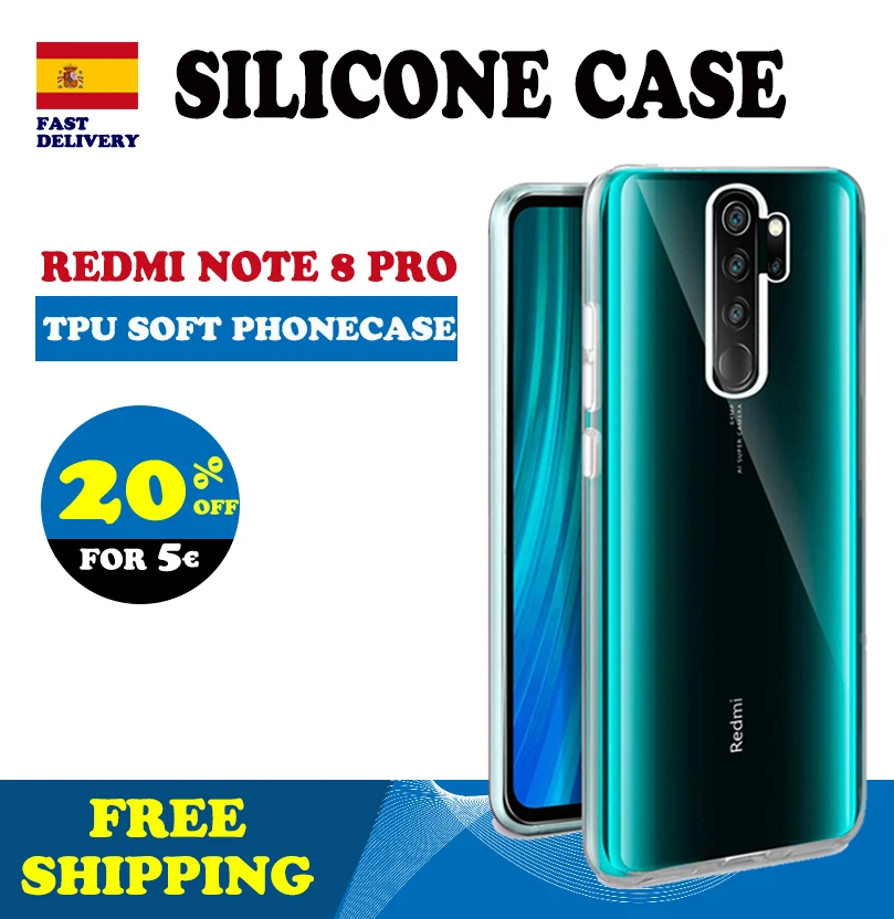 Xiaomi Redmi Note 8 Pro Чехол Redmi Note 8 чехол силиконовый аксессуар для мобильного телефона мягкий ТПУ чехол s базовый прозрачный