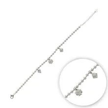 Серебряный 925 пробы браслет с цирконием