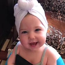 Turbante anudado para bebé recién nacido, bandanas para la cabeza, gorros de la India, gorro de mezcla de algodón, turbante para niña y niño, banda para la cabeza