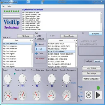 

WEB Visit Generator, SEO Tool, Position Your Website in the main search engines. Professional Version