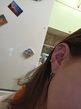 1PC de cristal de CZ hélice pendientes espárragos oído Piercing 316l Acero quirúrgico pendiente de cartílago 16G Tragus Piercing para mujeres Punk