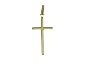 

Cross communion yellow gold 750 milesimas square tube