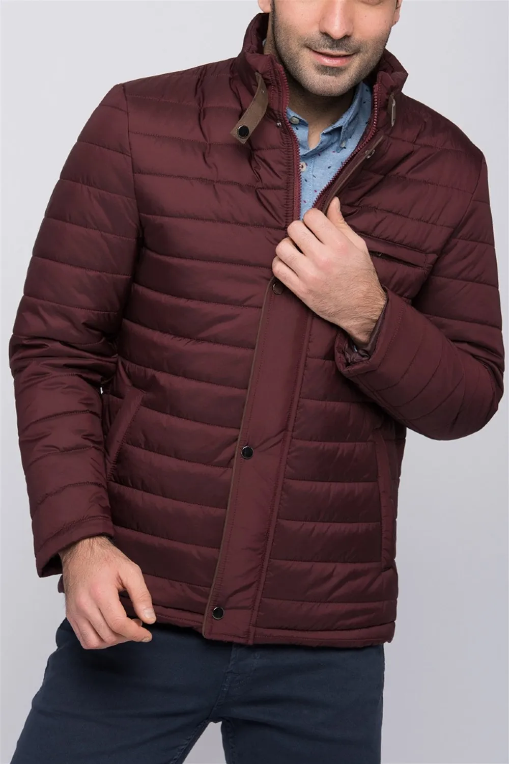 M8627 Пальто DEWBERRY-бордовый