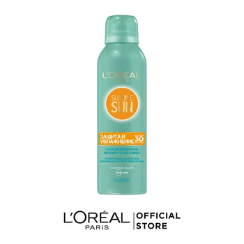 

L'Oreal Paris sunscreen easy dry spray Sublime Sun "protection and moisturizing", water resistant, SPF 30, 200 ml