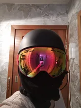 COPOZZ-Gafas de esquí con funda y lente amarilla, lentes de esquí esféricas antivaho, para esquiar, para hombre y mujer, gafas de nieve + lente + caja