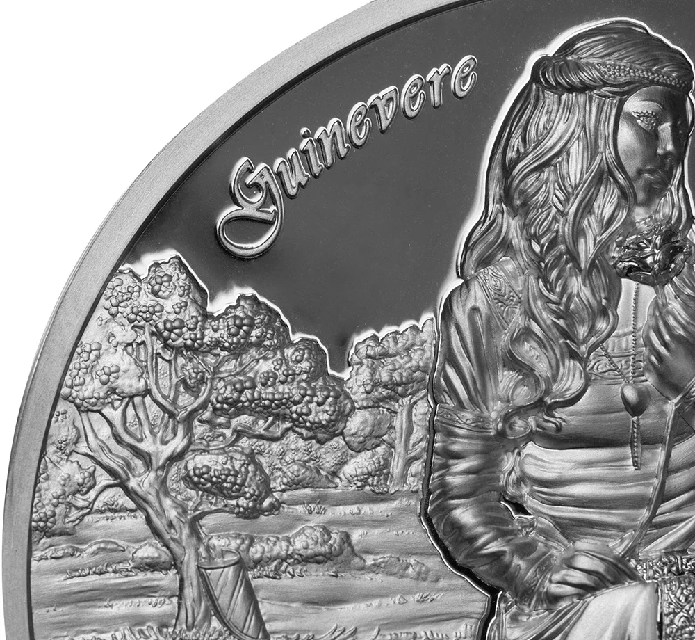 GUINEVERE Рыцари Камелота круглый стол 2 унции Серебряная монета 10$ Острова Кука