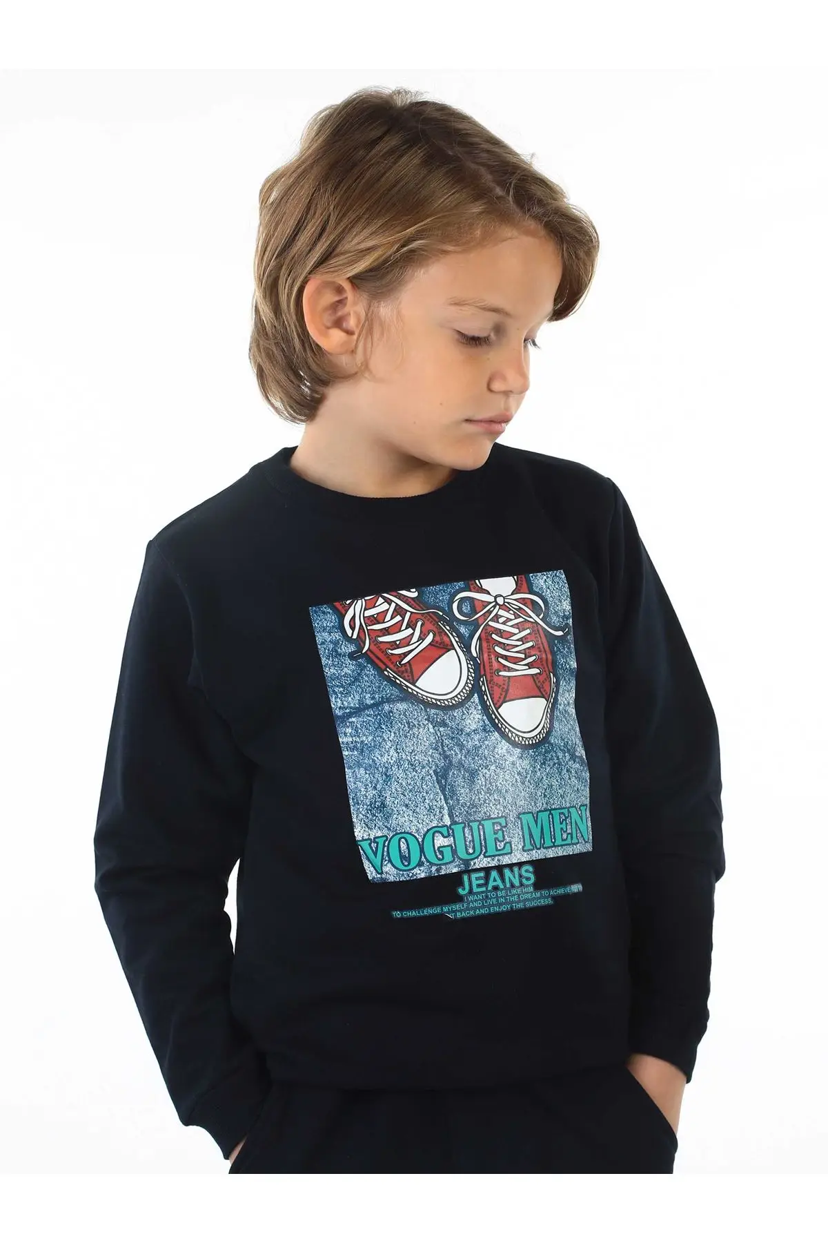 

Dark Navy Blue Seasonal Male Child Sweatshirt