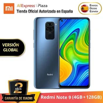 

Xiaomi Redmi Note 9 (128GB ROM con 4GB RAM Cuatro Camaras Android Nuevo Móvil) [Teléfono Móvil Versión Global para España]