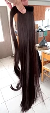 Extensiones de cola de caballo sintética, coletas, pelo falso Rubio, largo y recto, Clip en el pelo, resistente al calor, 22 pulgadas