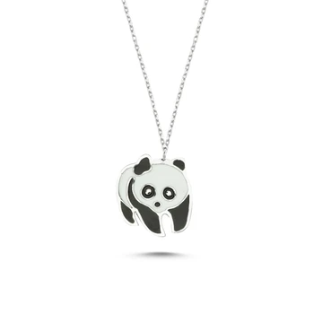 

Silver 925 Sterling Enamel Panda Necklace
