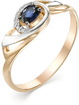 

Alcor ring with sapphire and diamonds in red gold