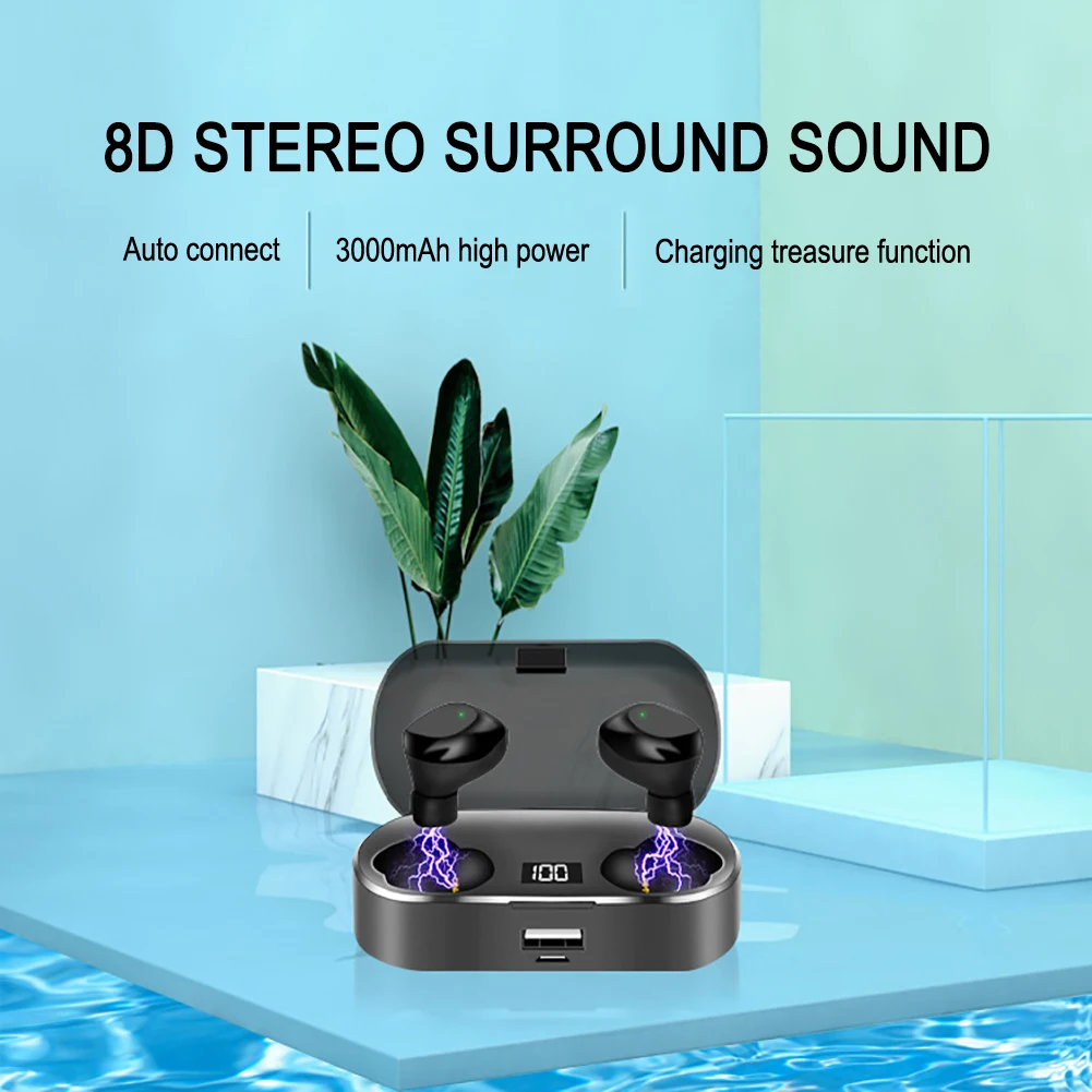 X36D Bluetooth гарнитура с цифровым дисплеем 5,0 большая емкость с функцией зарядки спортивные портативные наушники TWS