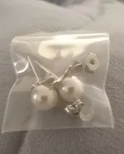 Creative Simple Craft Animal lindo 925 Sterling Silver plateado pequeño gato hueco perforado perla mujer pendientes SE64