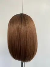 HENRY MARGU-pelucas sintéticas rectas, color negro y marrón, con resalte para mujeres, parte media, longitud del hombro, pelo Bobo resistente al calor