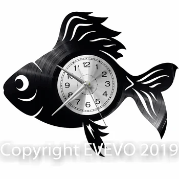

Golf Fish Wall Clock Vinyl Vinyl Record Retro Clock Handmade Vintage Gift Style Room Home Decorations Great Gift