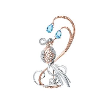 

Silver brooch with cubic zirconium sunlight sample 925