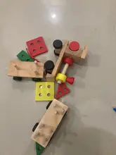 Tren de madera pequeño para niños y niñas, juguete de tren de tres carruaje con formas geométricas a juego, vehículos educativos de juguete