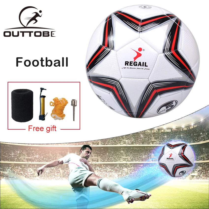 

Outtobe Size 5 Soccer Ball Football Seamless Anti-slip PU Children Football Indoor/outdoor Training Soccer with Free Inflator