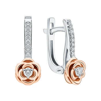 

Gold earrings with diamonds sunlight sample 585