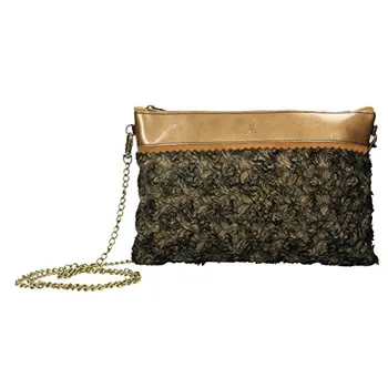 

Fancy shoulder bag, shoulder and hand handle, zipper closure, inner pocket, 28x19x2, Made in Spain (Brown)