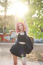 Short Skirt School-Uniform High-Waisted A-Line Cute Sweet Solid Pleated Spring Zipper