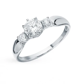 

Silver ring with cubic zirconia sunlight sample 925 test