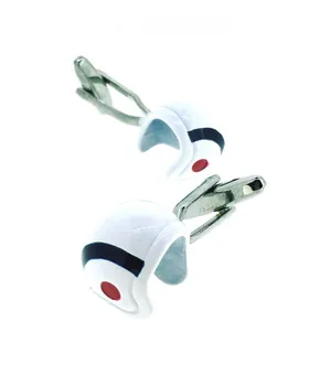 

Gemelolandia-Cufflinks motorcycle helmet mod, blue and white