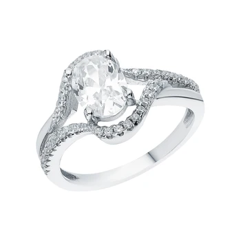 

Silver ring with cubic zirconia sunlight sample 925