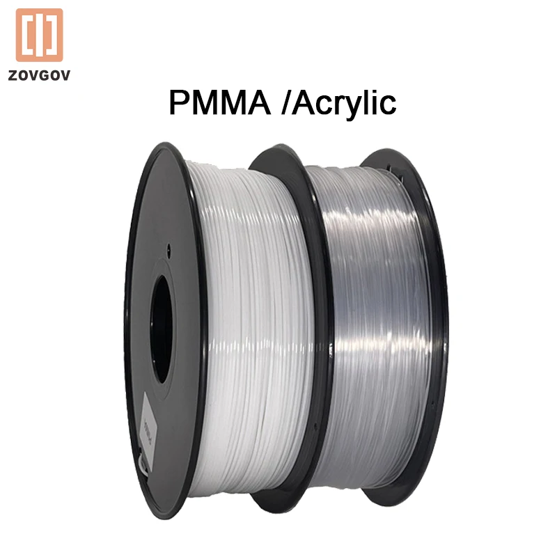 

Pure Virgin PMMA Filament Acrylic ZOVGOV 3d Printer 1.75MM 1KG Printing High Optical Transparency Dimensional Accuracy