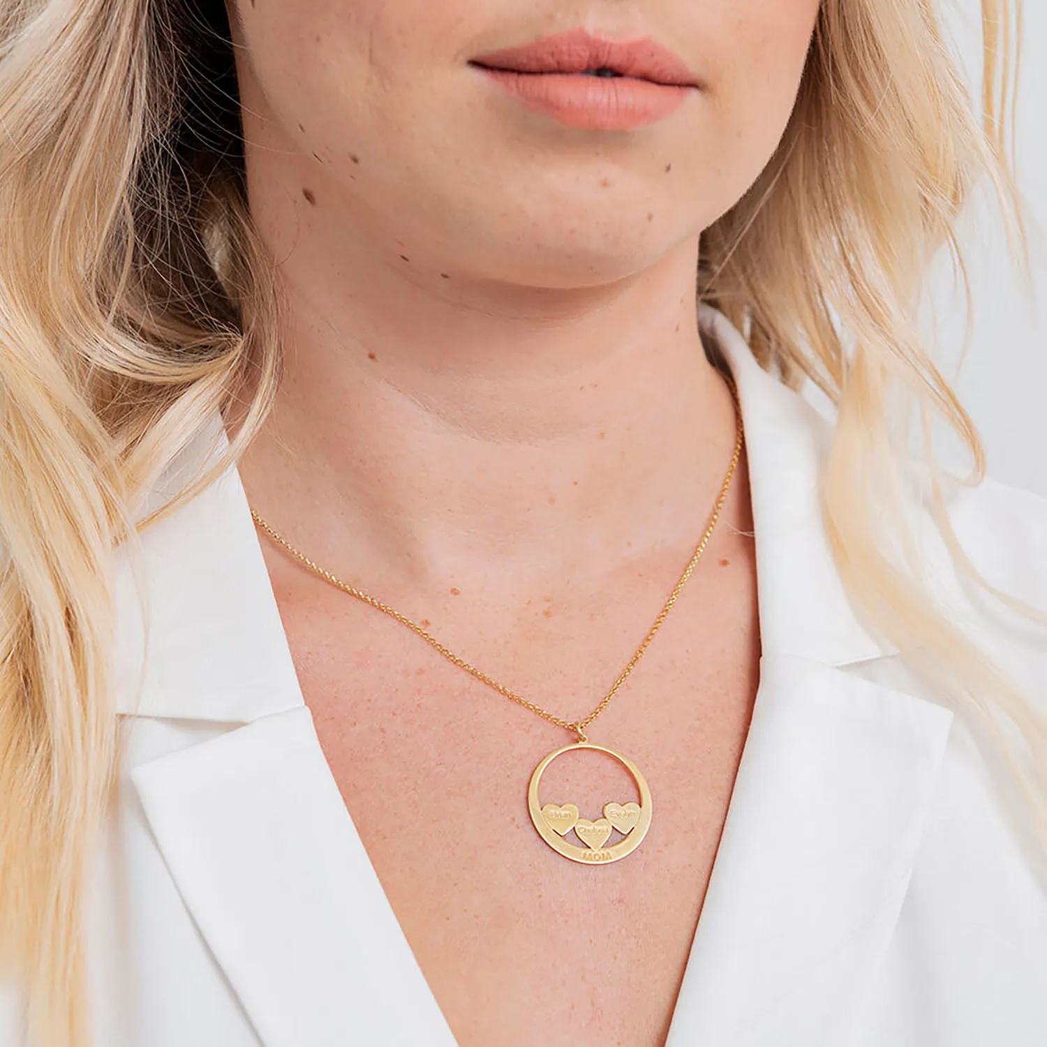 

Customized MOM Daughter Pendant Necklaces Women Choker Stainless steel Heart Pendants Jewelry Gift Circle Hearts Mom Necklace
