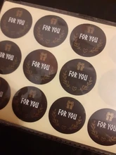 120 unids/lote lindo para usted etiqueta engomada negro etiqueta engomada multifunción DIY decorativo regalos de las etiquetas del paquete para hornear
