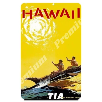 

Hawaii souvenir magnet vintage poster